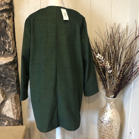 Women long sleeve green long blazer size M - Picture 5 of 7